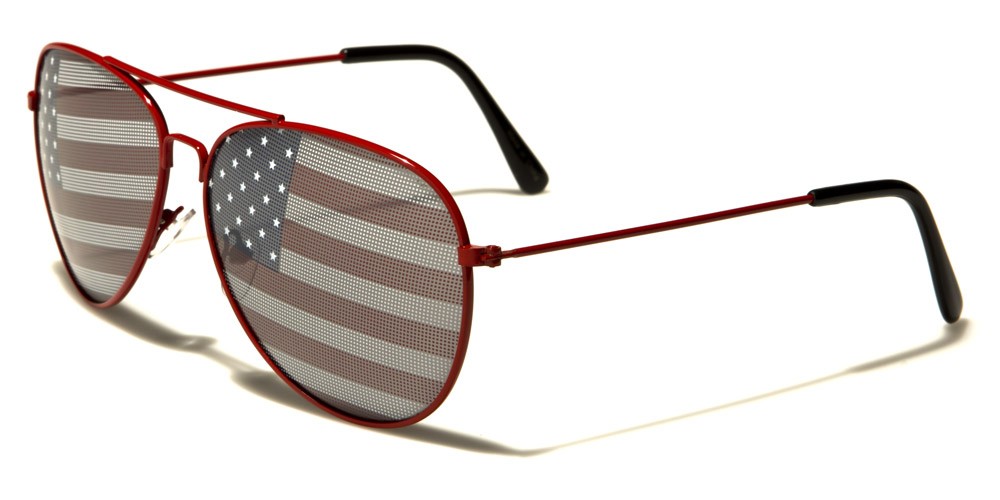 USA FLAG Aviator Unisex Bulk Sunglasses AV1366-USA
