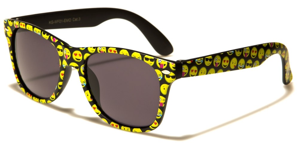 Emoji Print Classic Kids Sunglasses Bulk KG-WF01-EMO