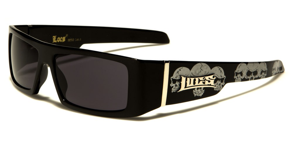 Locs SKULL Pattern Men's Bulk Sunglasses LOC9058-SKL