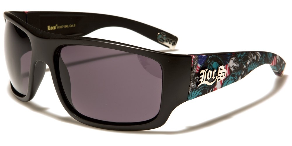 Locs SKULL Print Men's Wholesale Sunglasses LOC91107-SKL