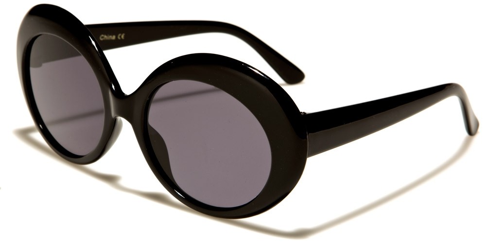 Retro Round Women's Wholesale Sunglasses P6279-BLACK