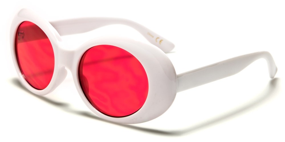 Round Color Lens Wholesale Sunglasses P6368-WHITE-CO