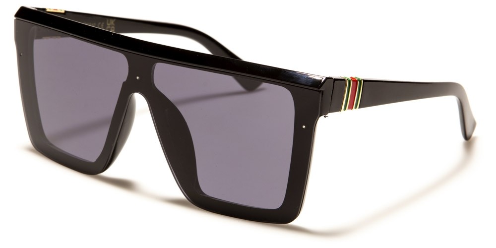 Flat Top Shield Unisex Sunglasses Wholesale P6582