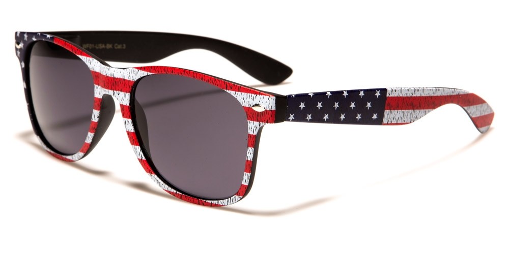 Classic USA FLAG Unisex Wholesale Sunglasses WF01-USA-BK