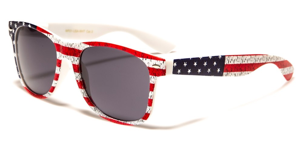 Classic USA FLAG Unisex Bulk Sunglasses WF01-USA-WHT